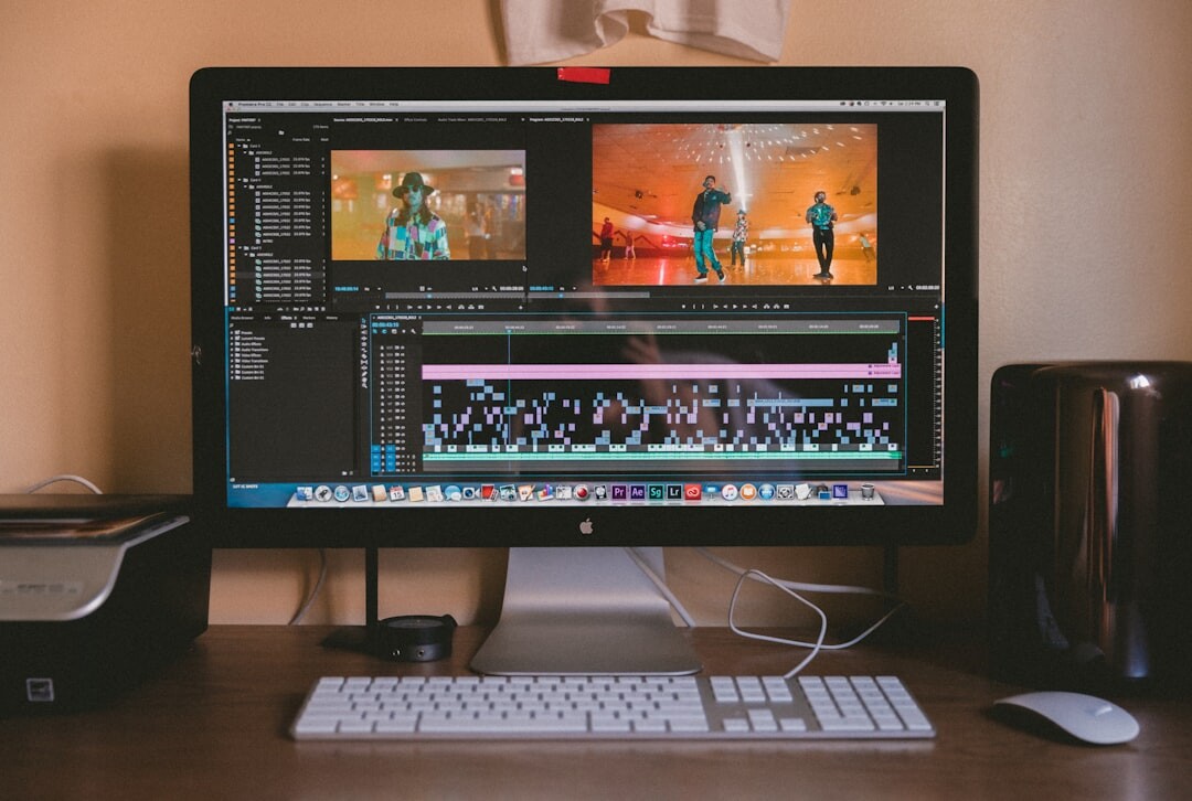 professional video editor working