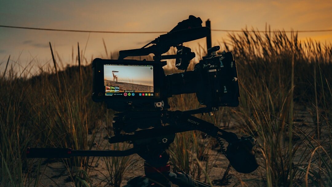 cinematic video footage on screen